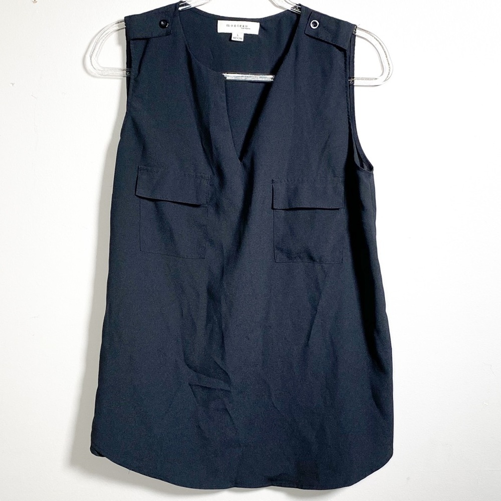 Monteau LA Black Sleeveless Shirt Size Large